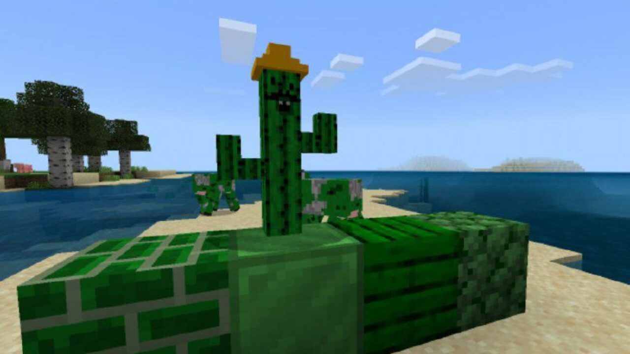 Cactus Armor and Sword Mod for Minecraft PE