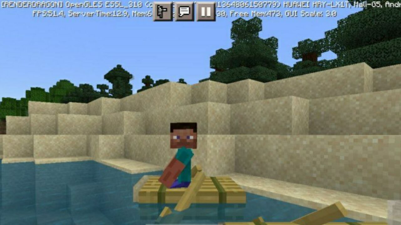 Bamboo Raft from Raft Mod for Minecraft PE