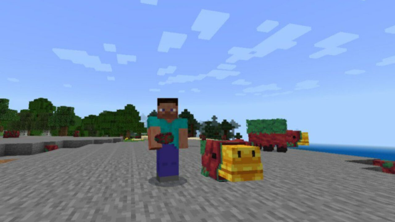 Steve and Mob from Sniffer Mod for Minecraft PE