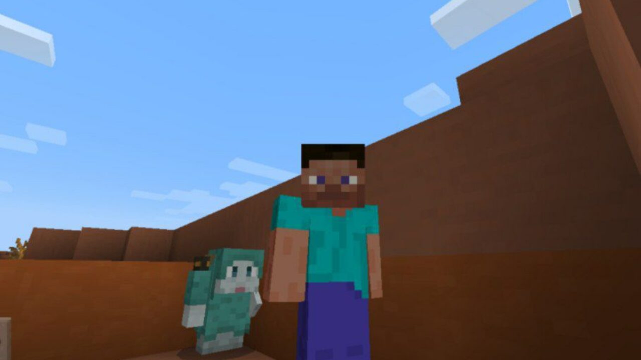 Steve and Rascal from Rascal Mod for Minecraft PE