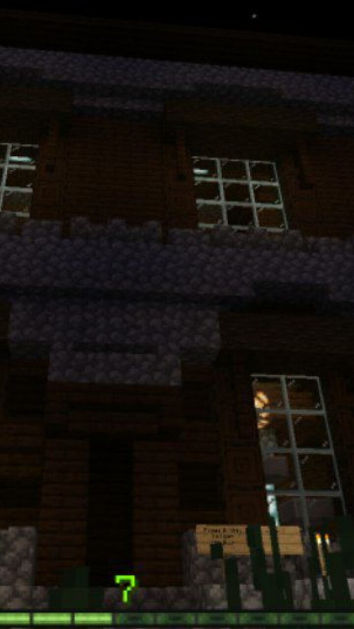 At night from Woodland Mansion Map for Minecraft PE