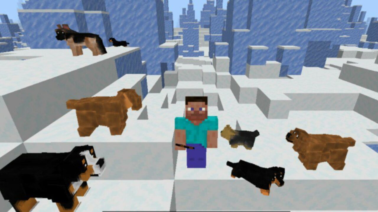 Different Types from Dogs Mod for Minecraft PE