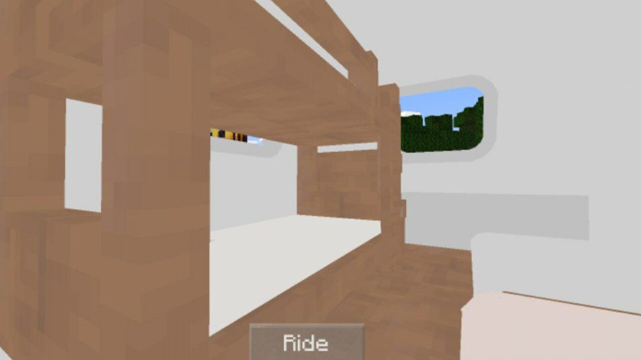 Inside the Camper from Camping Mod for Minecraft PE