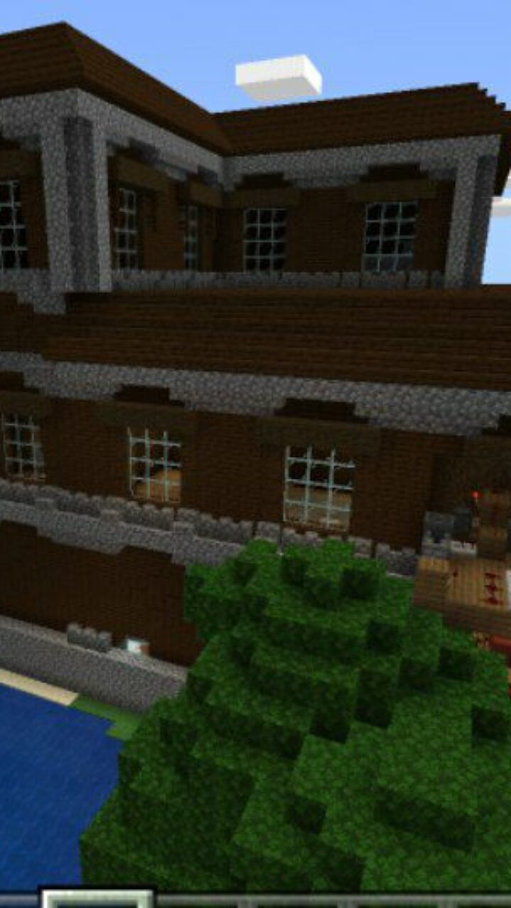 Outside from Woodland Mansion Map for Minecraft PE