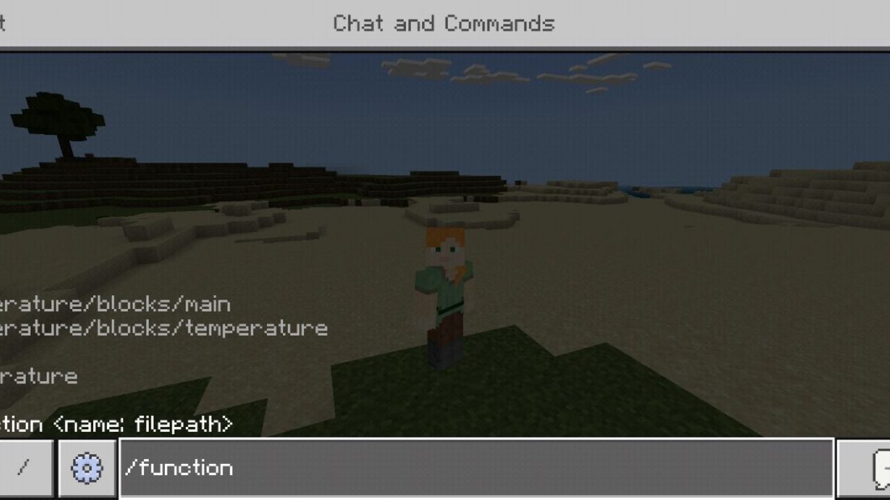 Commands from Temperature Mod for Minecraft PE