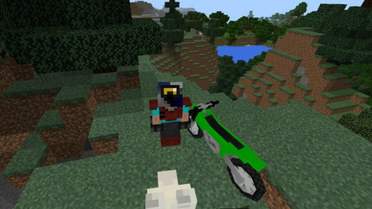 Green Bike from Motorcycle Mod for Minecraft PE