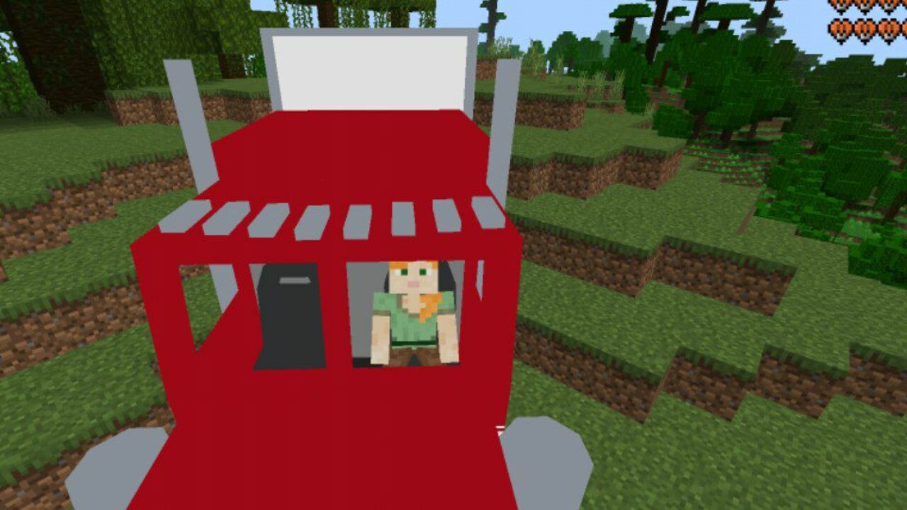 Inside the Truck from Truck Mod for Minecraft PE