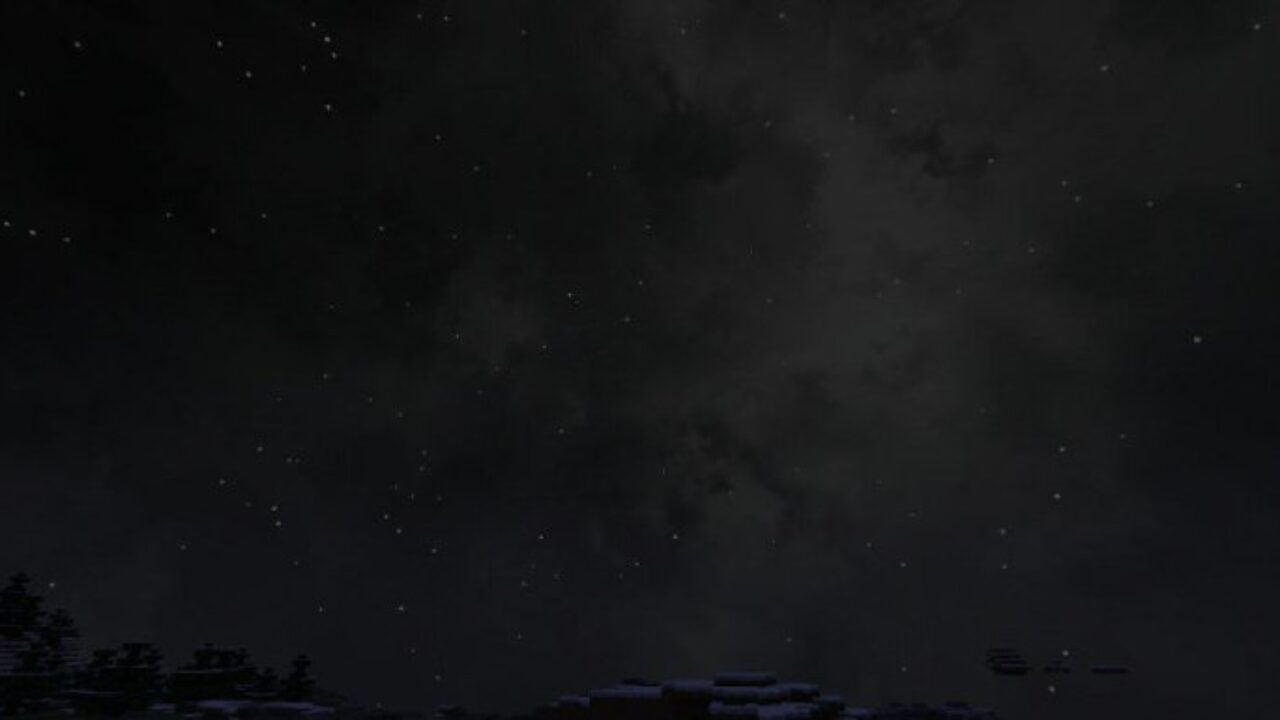 Night Sky from Clouds Mod for Minecraft PE