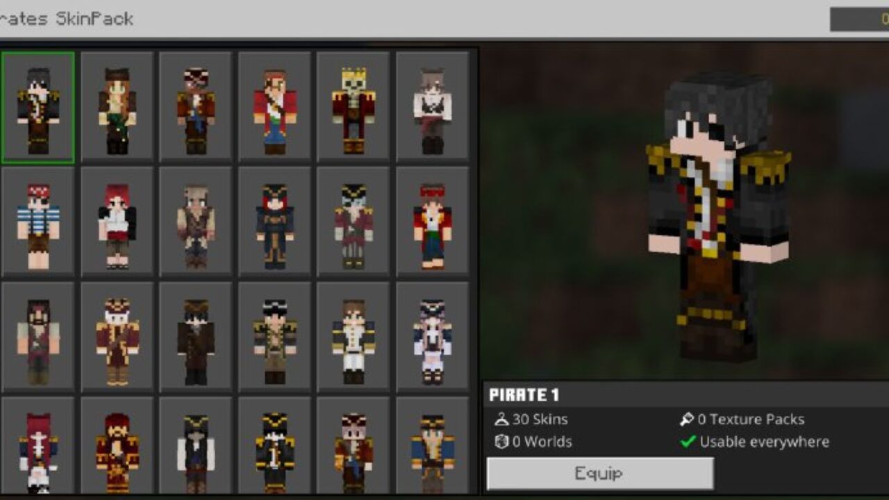 Pirates Pack from Skins Mod for Minecraft PE