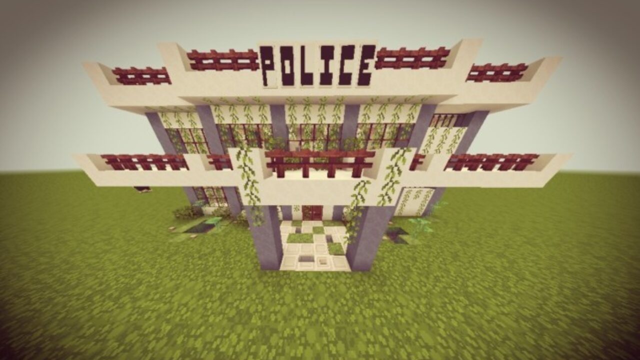 Police Station from Post-Apocalyptic Structures for Minecraft PE