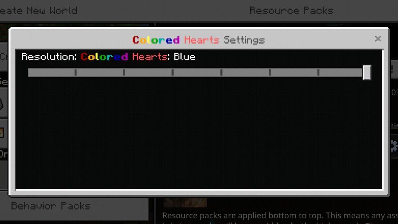 Settings from Better Hearts Texture for Minecraft PE