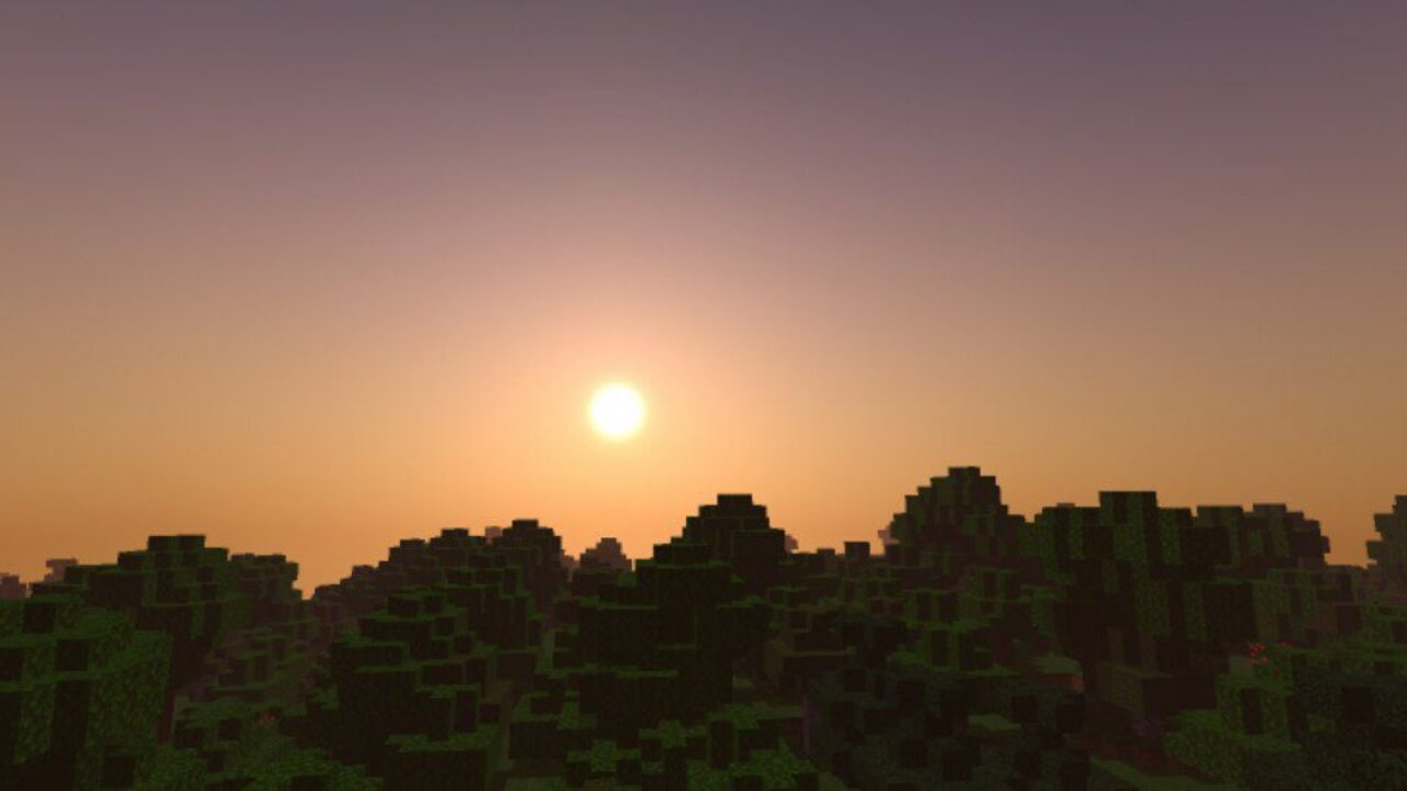 Sunset from Zebra Shaders for Minecraft PE