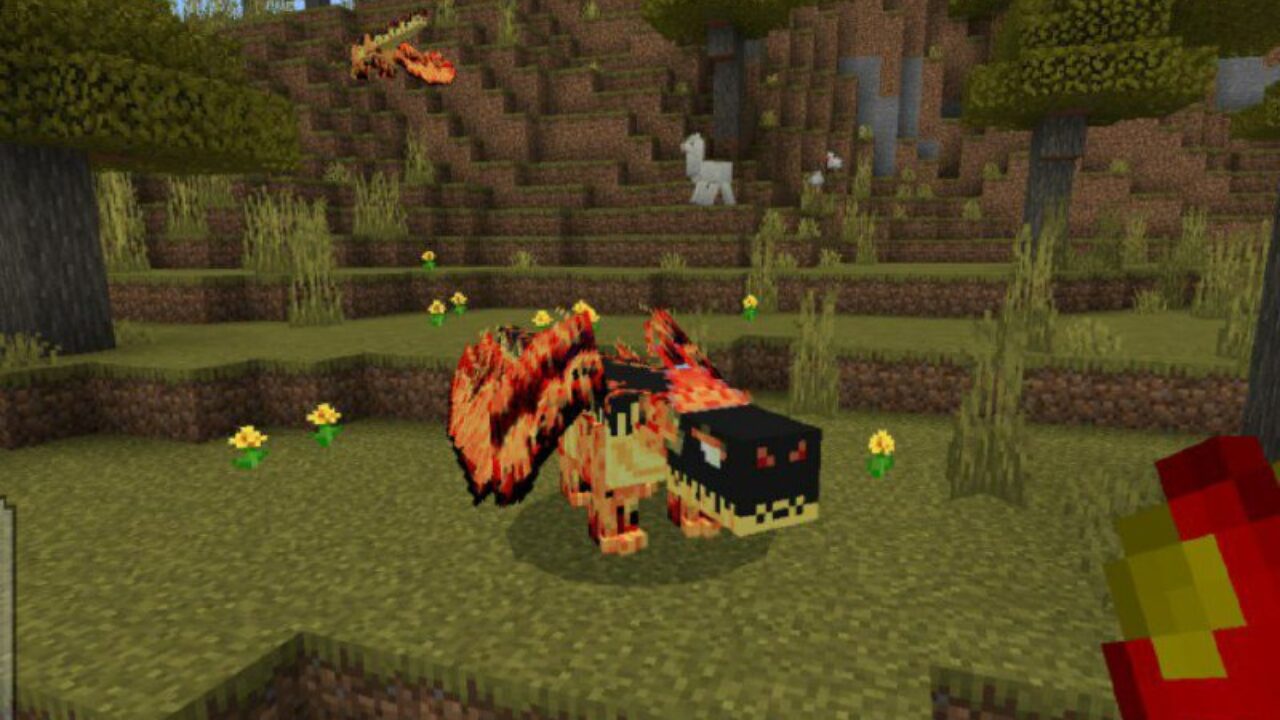 Flame Drake from Infernal Beasts Mod for Minecraft PE