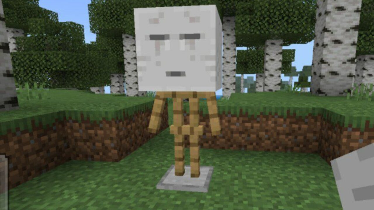 Ghast from Mob Heads Mod for Minecraft PE