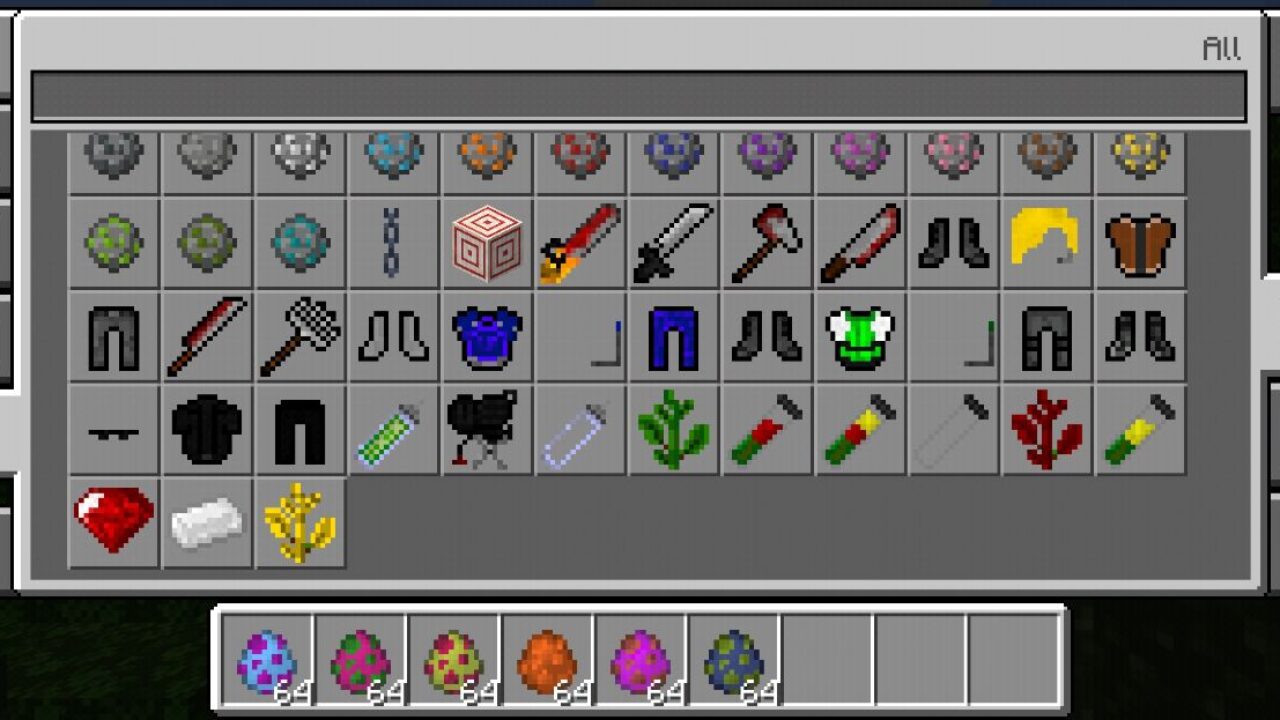 Inventory from Resident Evil Mod for Minecraft PE