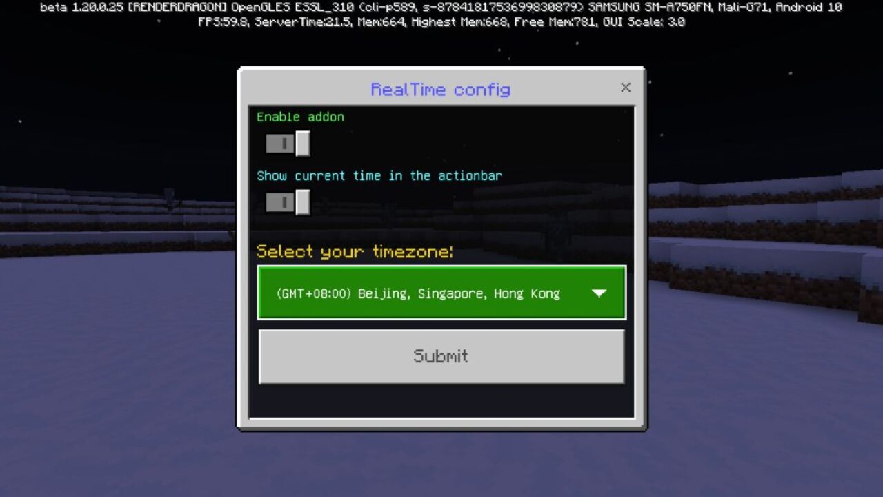 Real-Time Mod for Minecraft PE