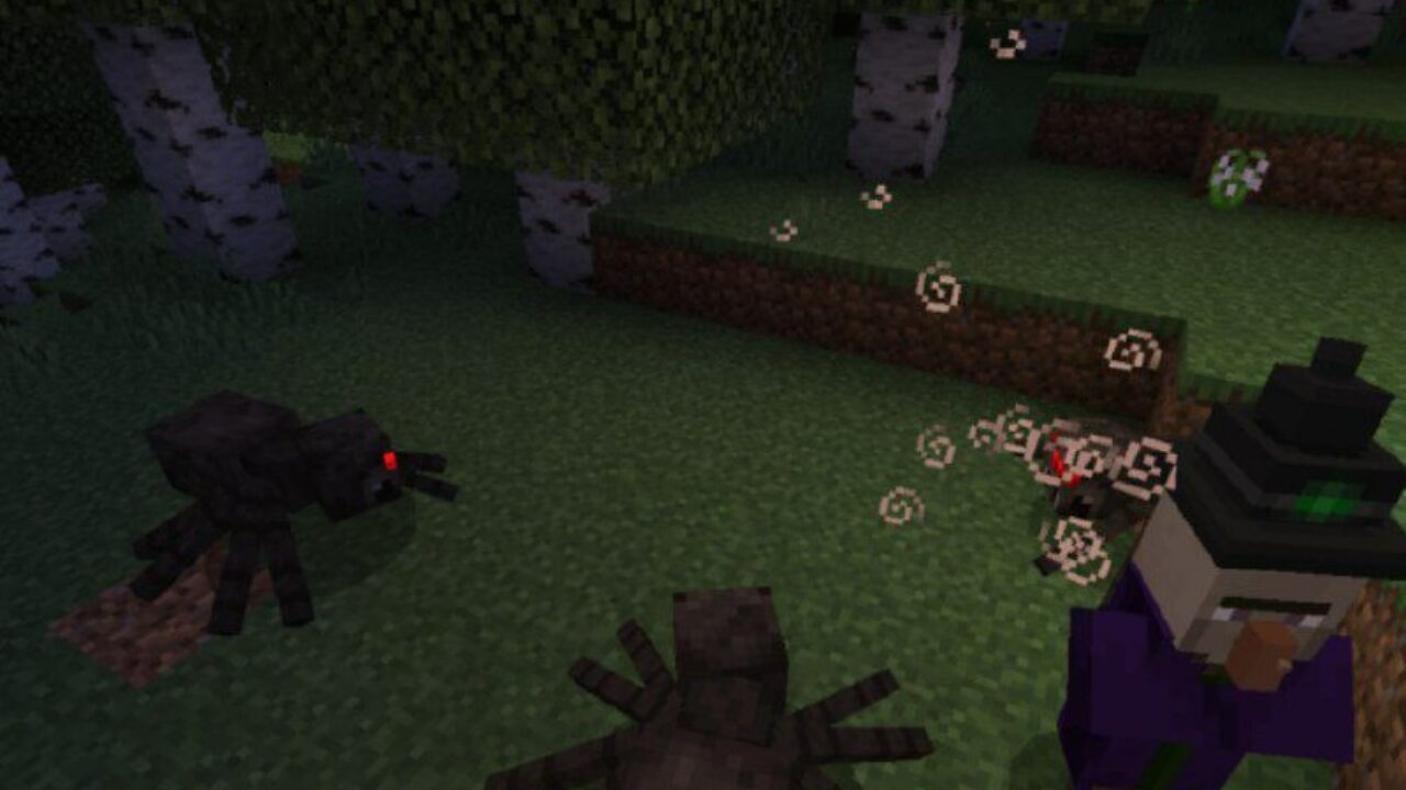 Spiders from Difficulty Insane Mod for Minecraft PE