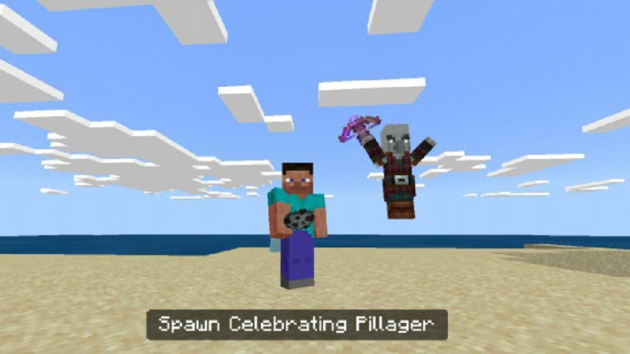 Celebrating Pillager from Mob Eggs Mod for Minecraft PE