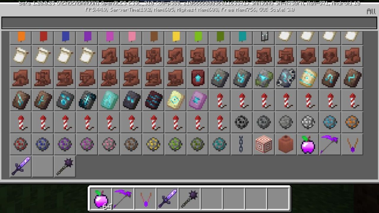 Inventory from Amethyst Mod for Minecraft PE