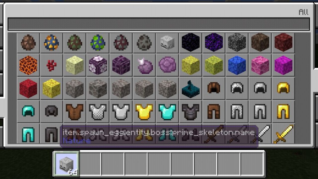 Inventory from Skeleton Mod for Minecraft PE