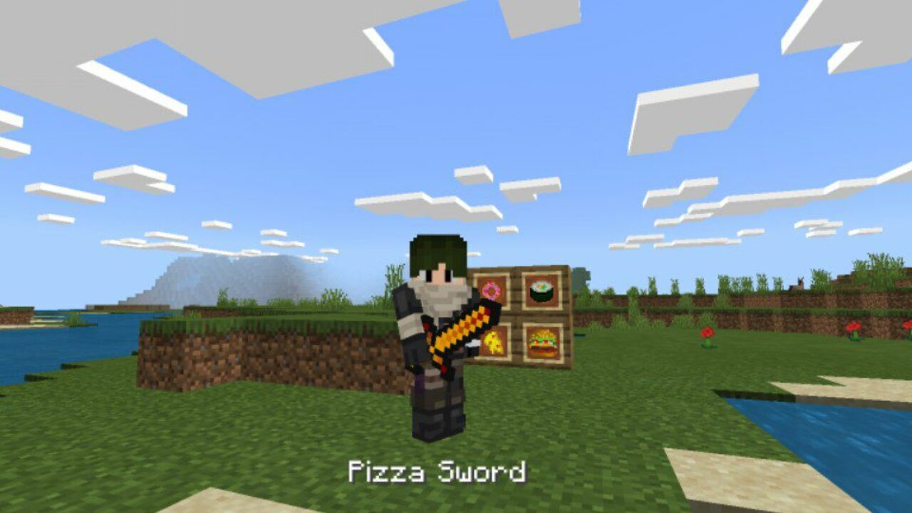 Pizza Sword from Fastfood Mod for Minecraft PE