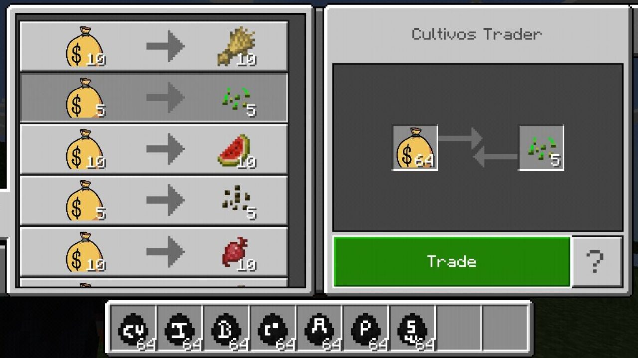 Process from Trader Mod for Minecraft PE