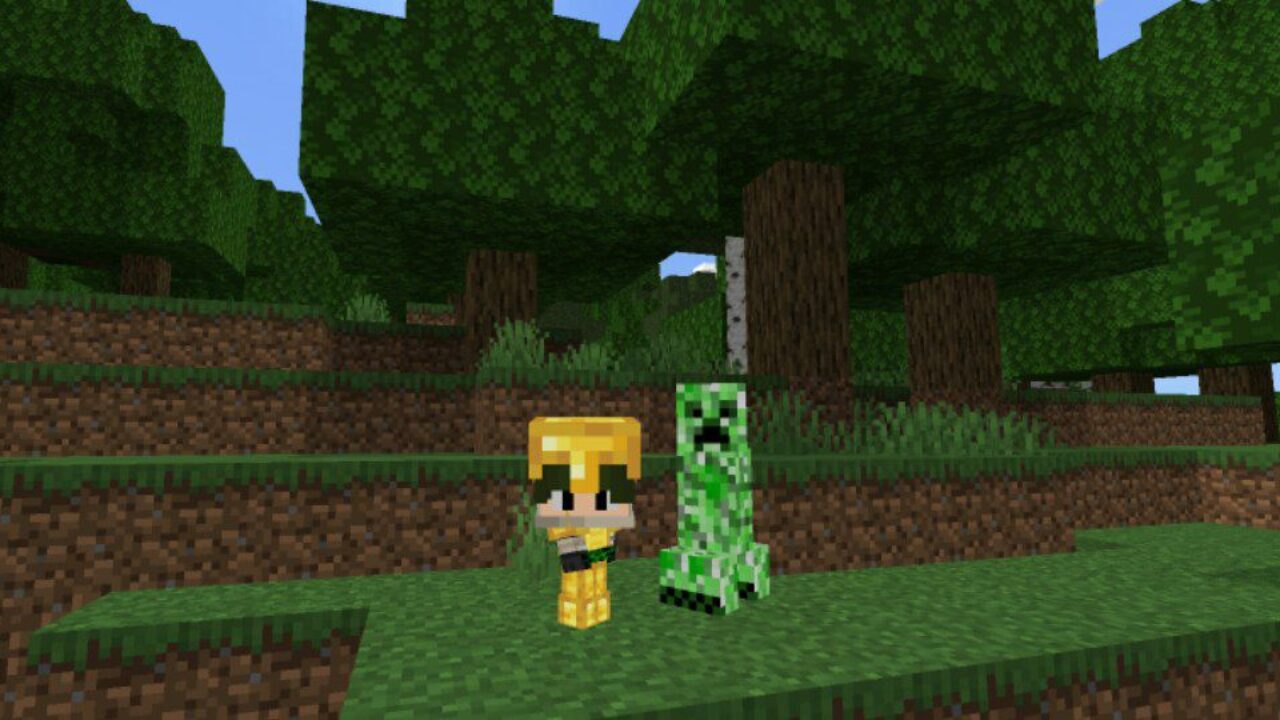 With Creeper from Baby Texture Pack for Minecraft PE