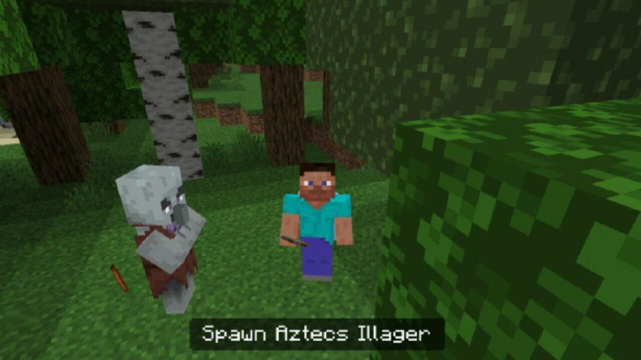 Caveman Illager from Caveman Mod for Minecraft PE