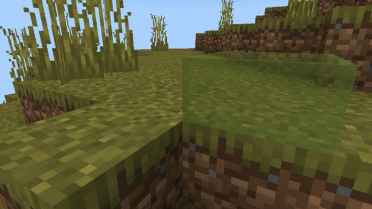 Green Glass from Slabs Mod for Minecraft PE