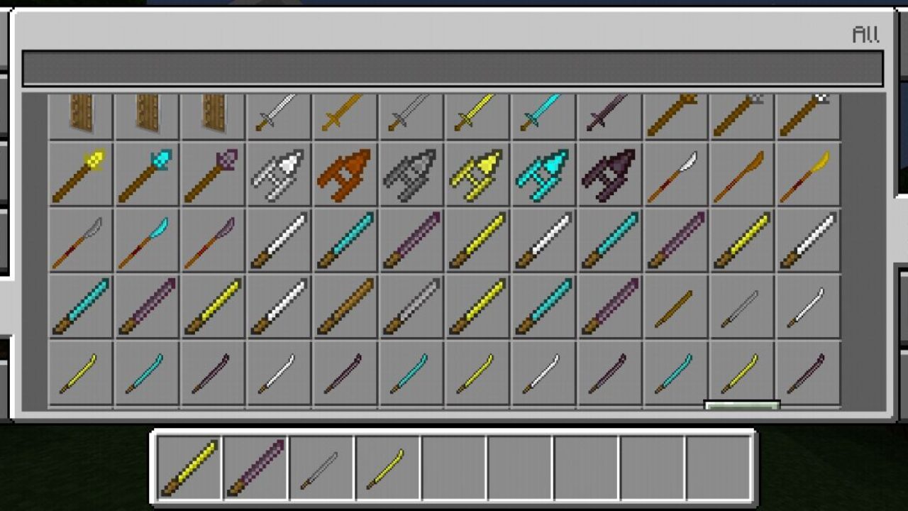 Inventory from Dual Wield Mod for Minecraft PE