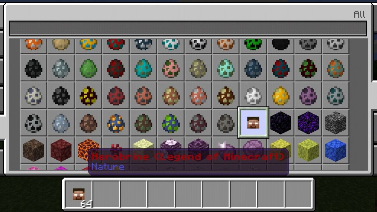 Inventory from Herobrine Mod for Minecraft PE