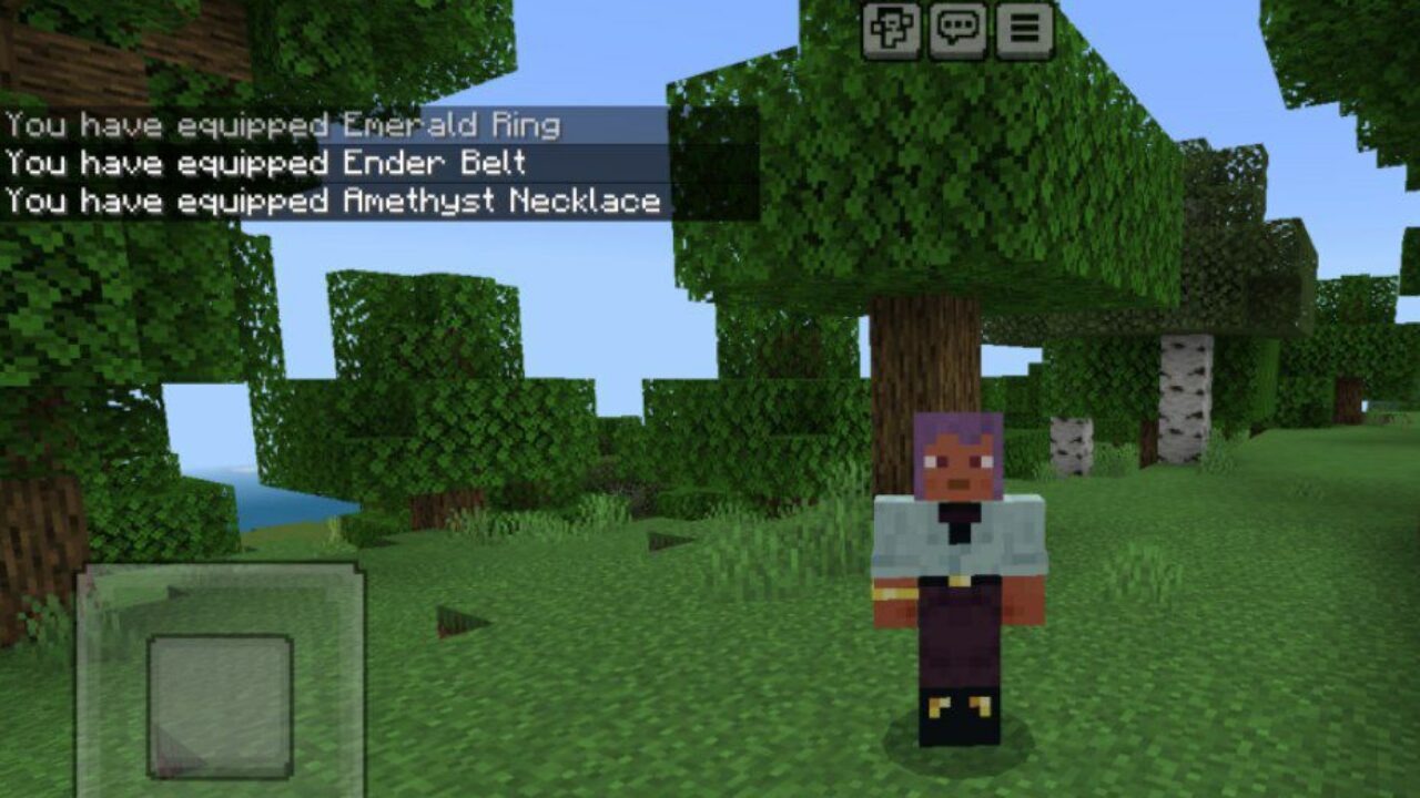 Equiped from New Equipment Slots Mod for Minecraft PE