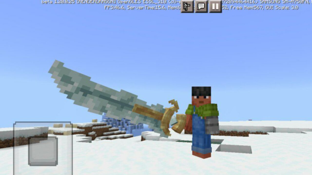 Weapon from Frost Sword Mod for Minecraft PE