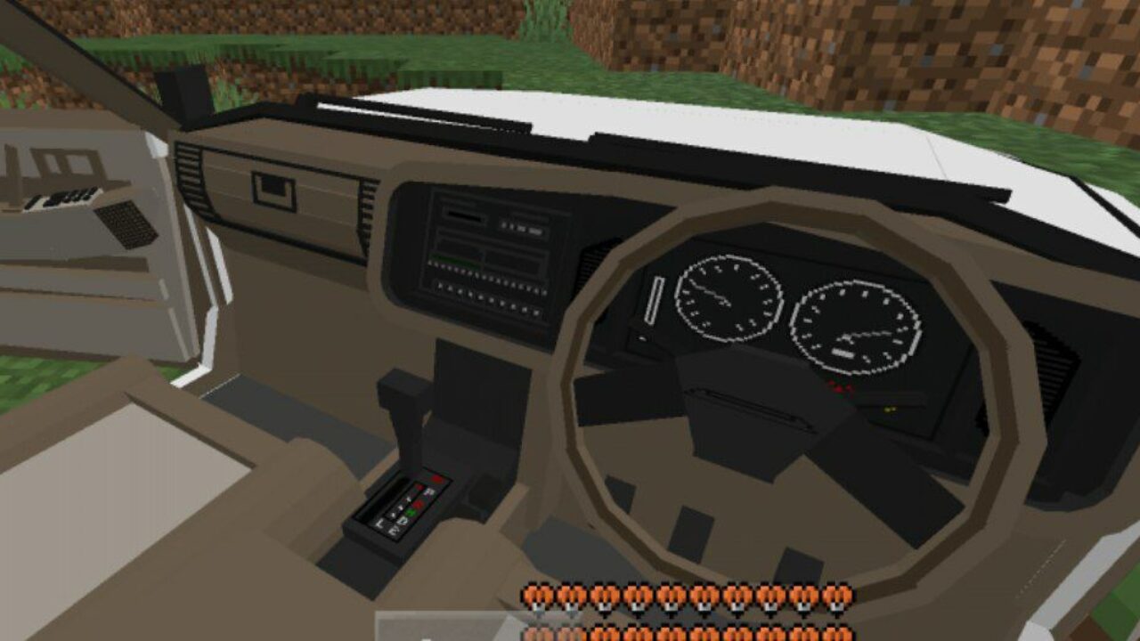 Inside from Old Cars Mod for Minecraft PE