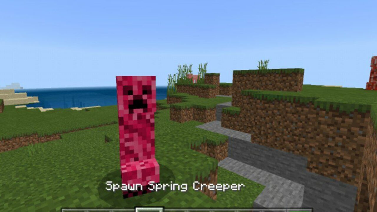 Spring from Creeper Mod for Minecraft PE