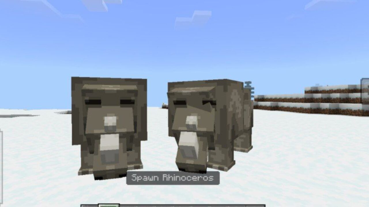 Rhinoceros from Safari Animals Mod for Minecraft PE