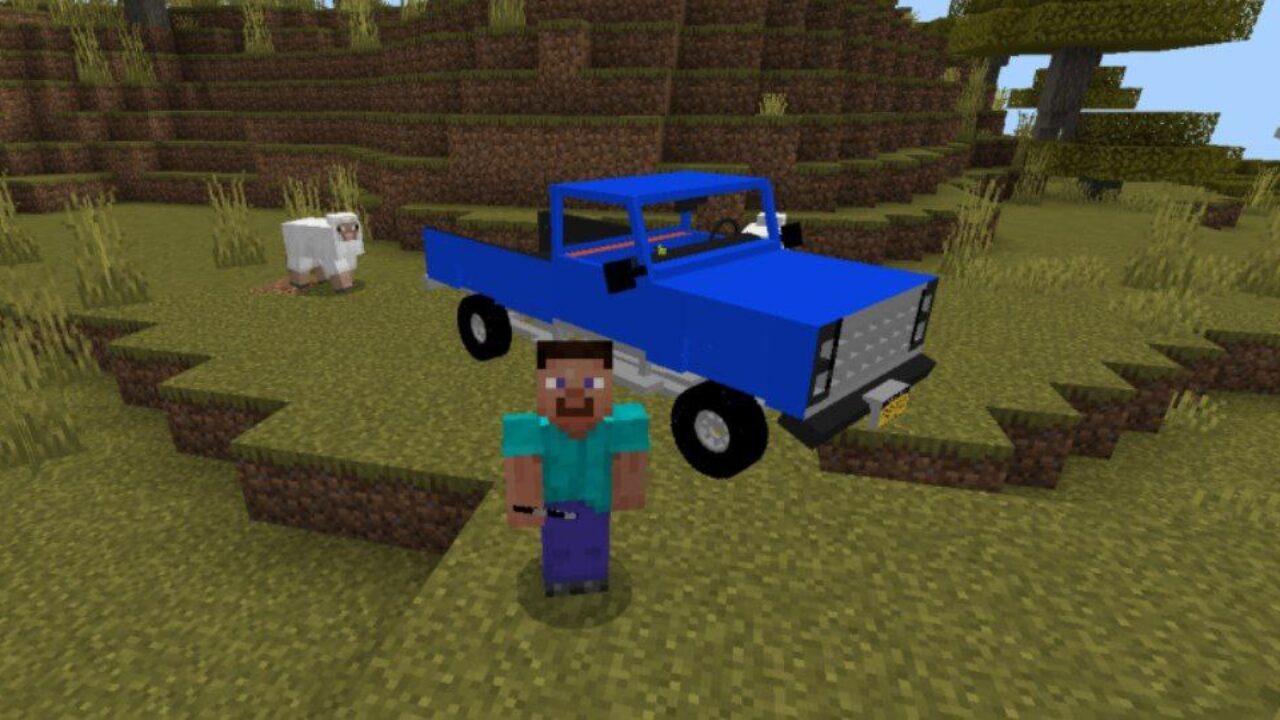 Blue Truck from Essential Vehicles Mod for Minecraft PE