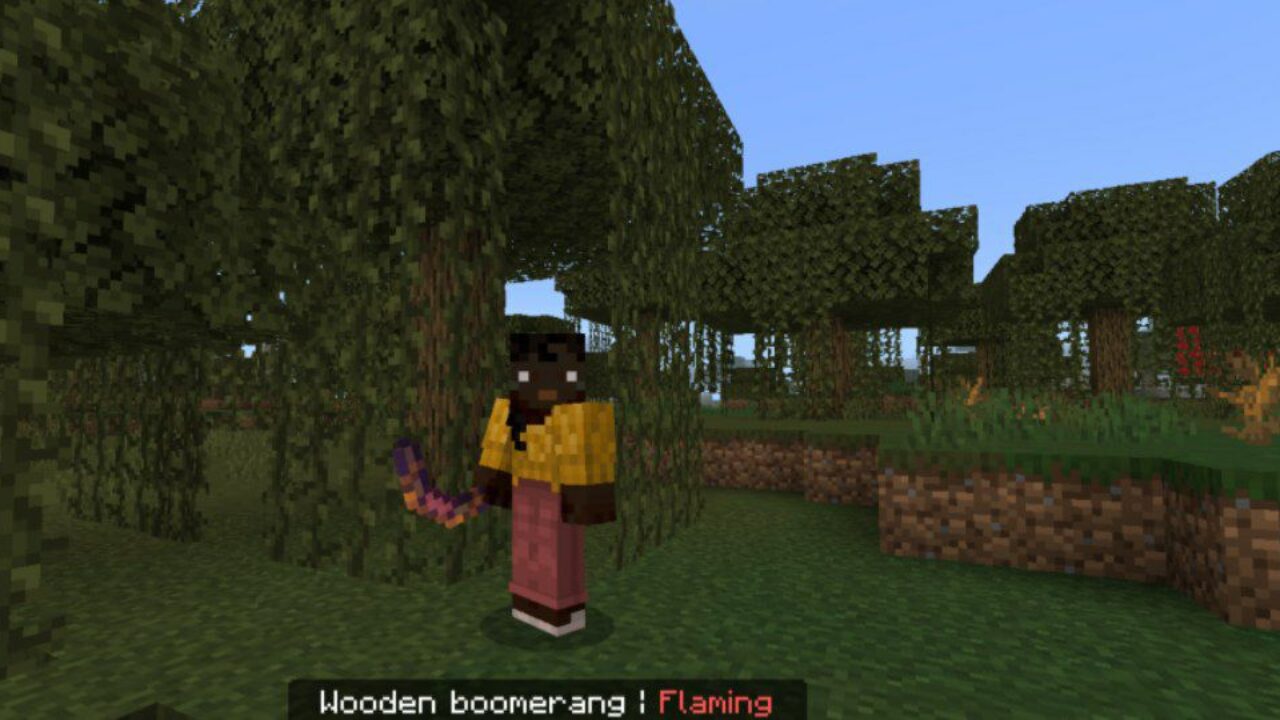 Flaming from Old Boomerangs Mod for Minecraft PE