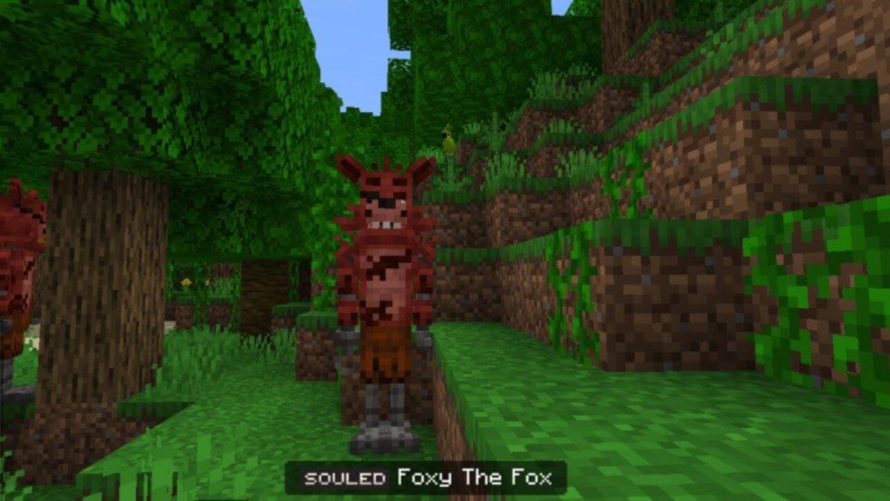 Foxy from FNAF Decorations Mod for Minecraft PE