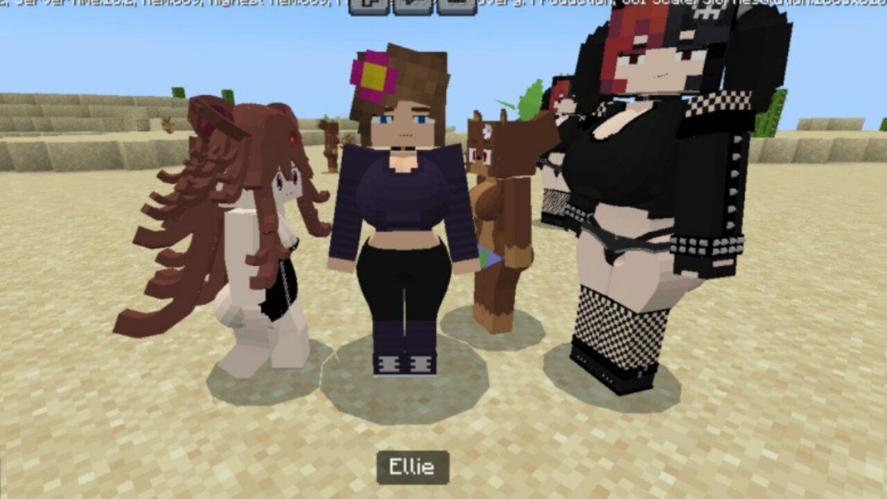 Girls from Girl Luna Mod for Minecraft PE