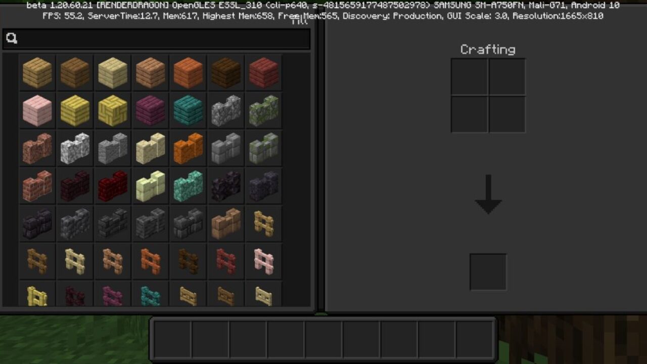 Inventory from Black Texture Pack for Minecraft PE