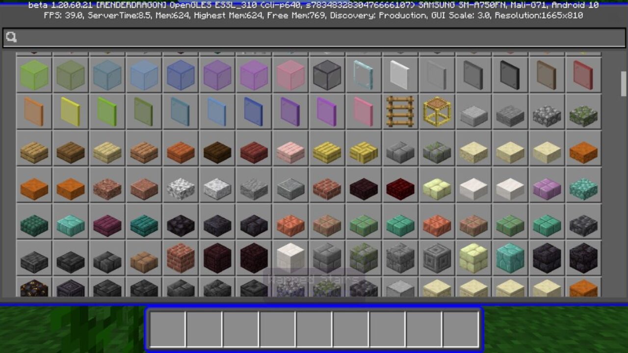 Inventory from Neon Texture Pack for Minecraft PE