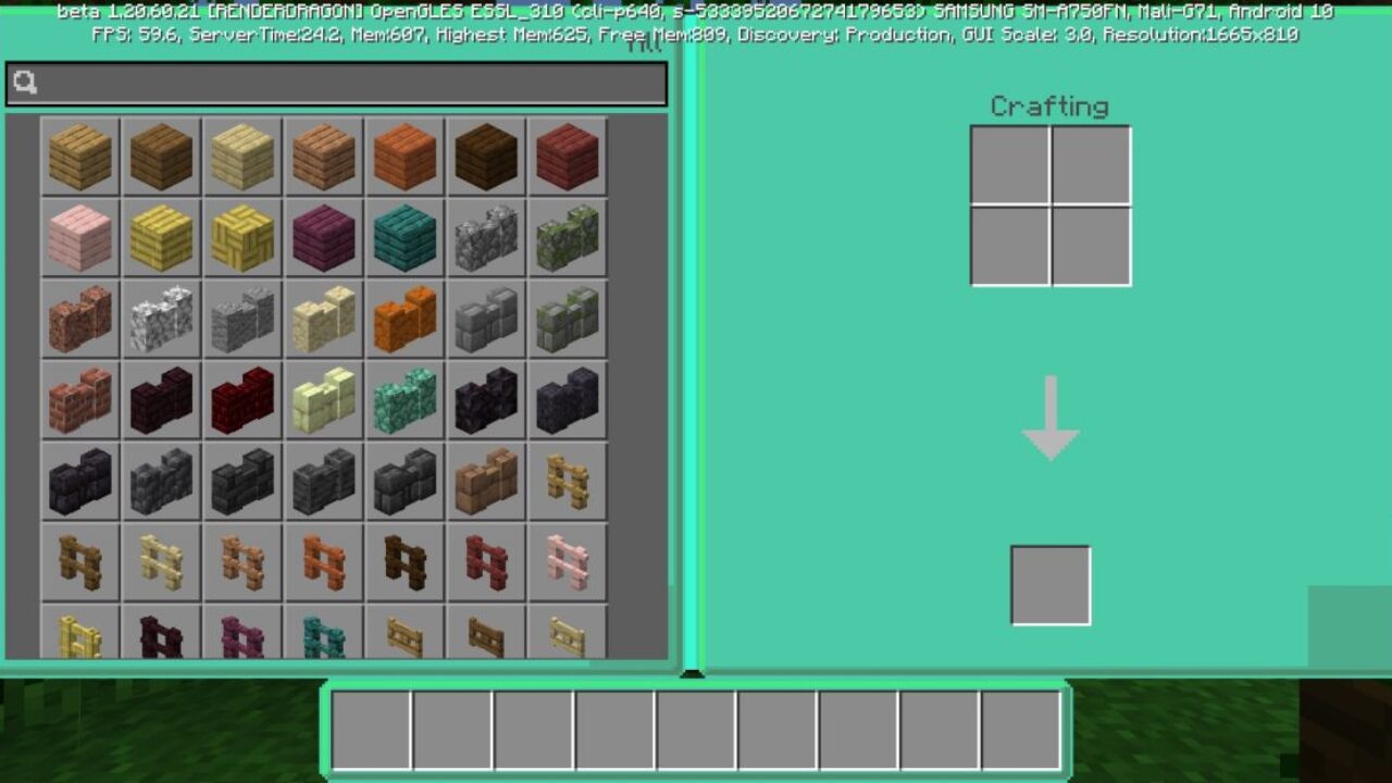 Inventory from Prisma Texture Pack for Minecraft PE