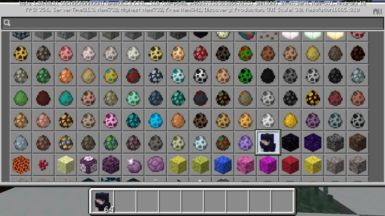 Inventory from Toji Fushiguro Mod for Minecraft PE