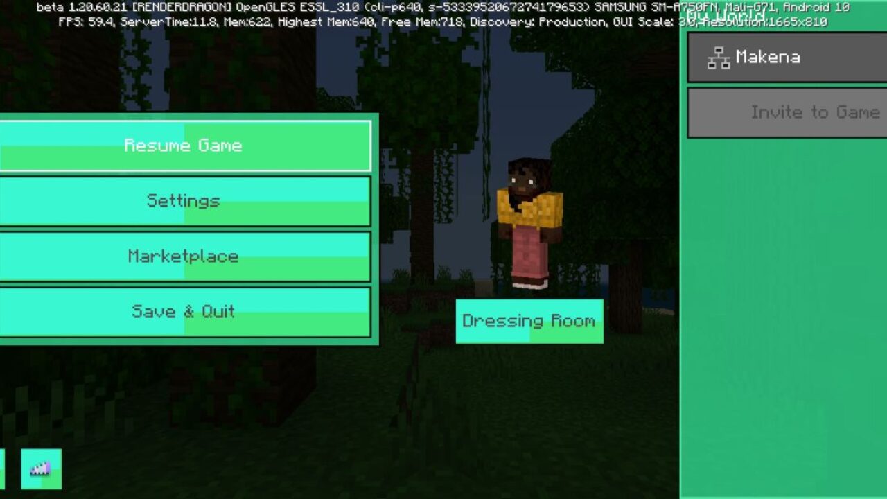 Pause Menu from Prisma Texture Pack for Minecraft PE