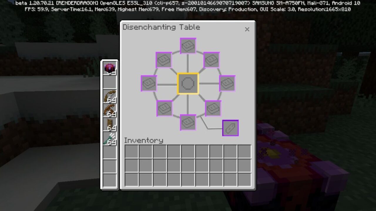 Abilities from Enchantment Table Mod for Minecraft PE