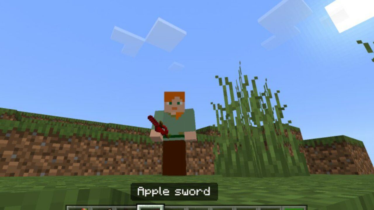 Apple Sword from Eatable Items Mod for Minecraft PE