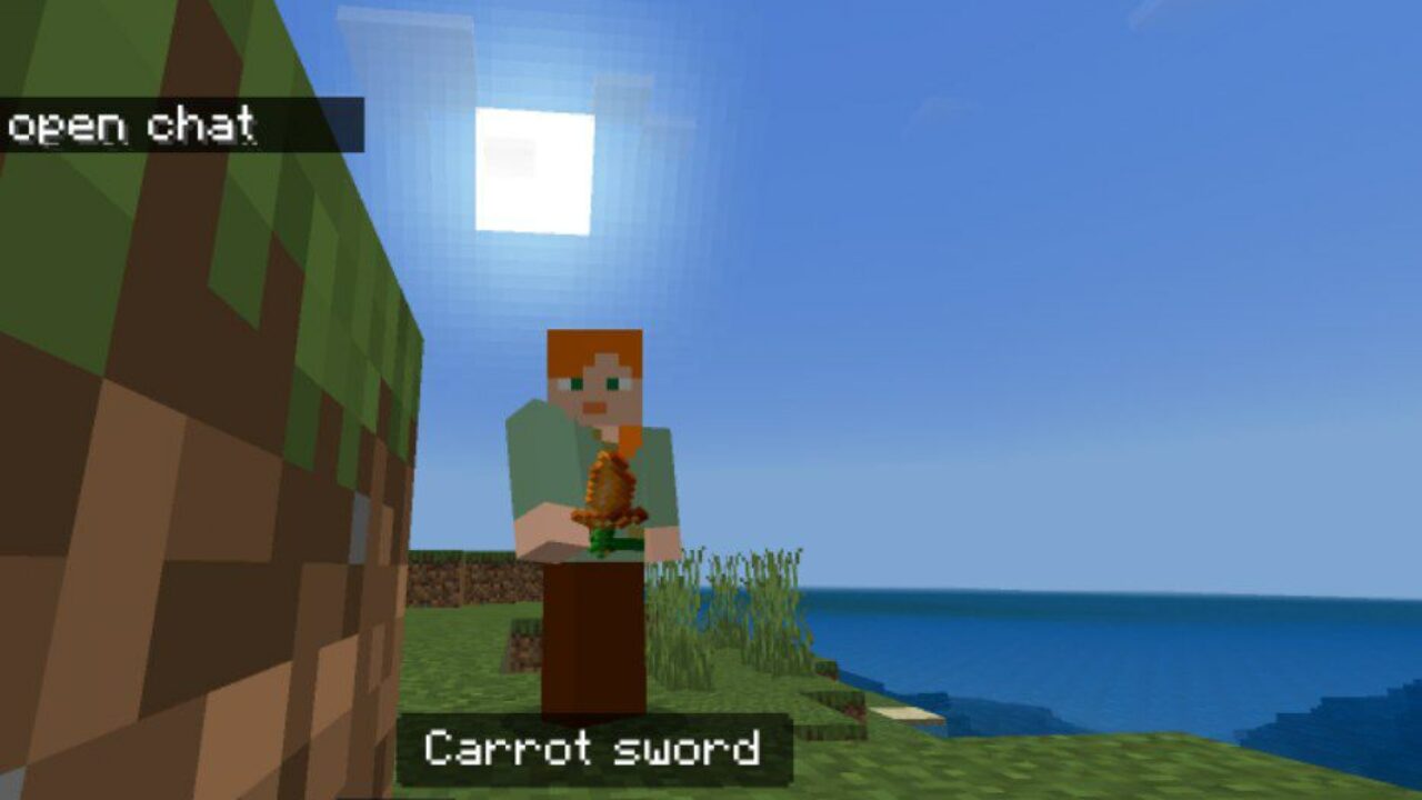 Carrot Sword from Eatable Items Mod for Minecraft PE