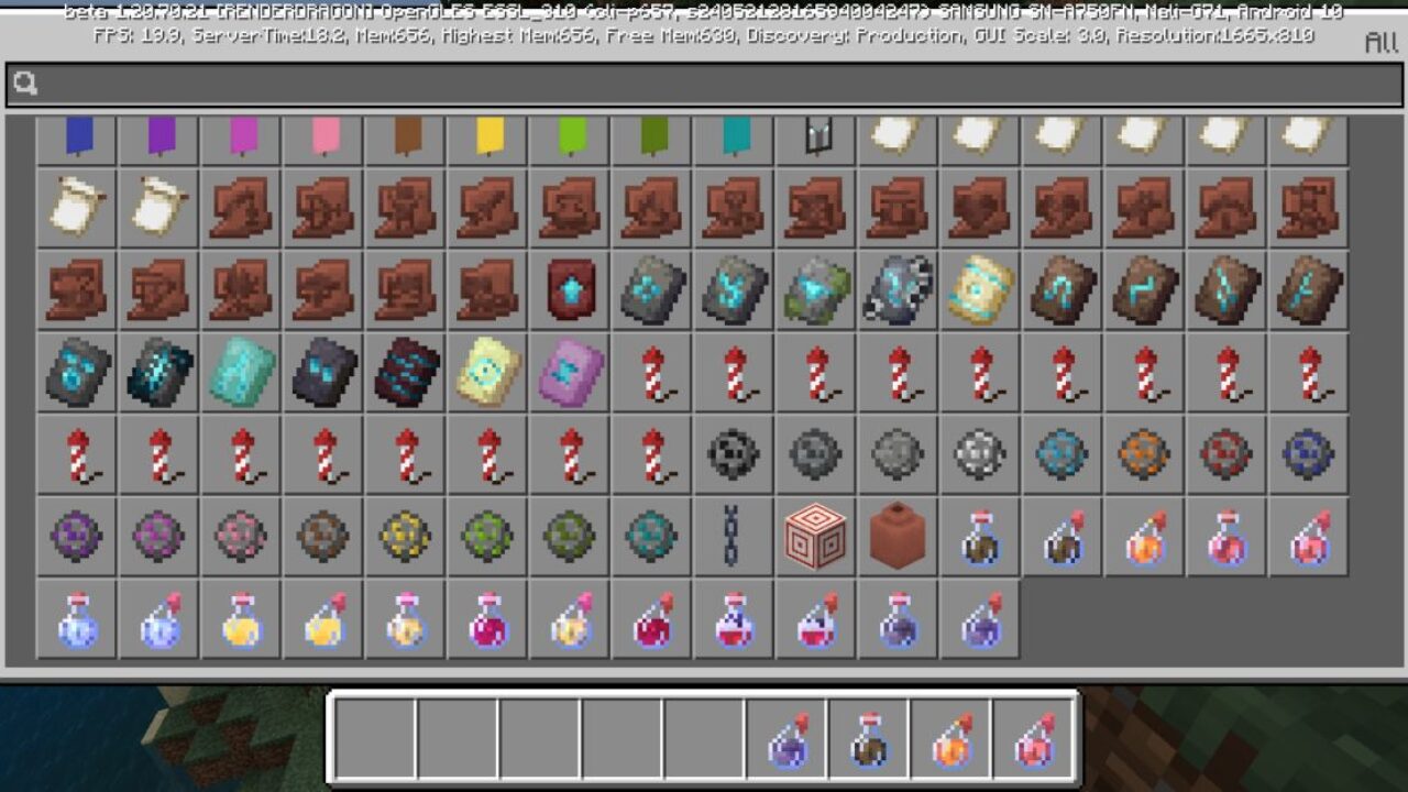 Inventory from Potion Mod for Minecraft PE