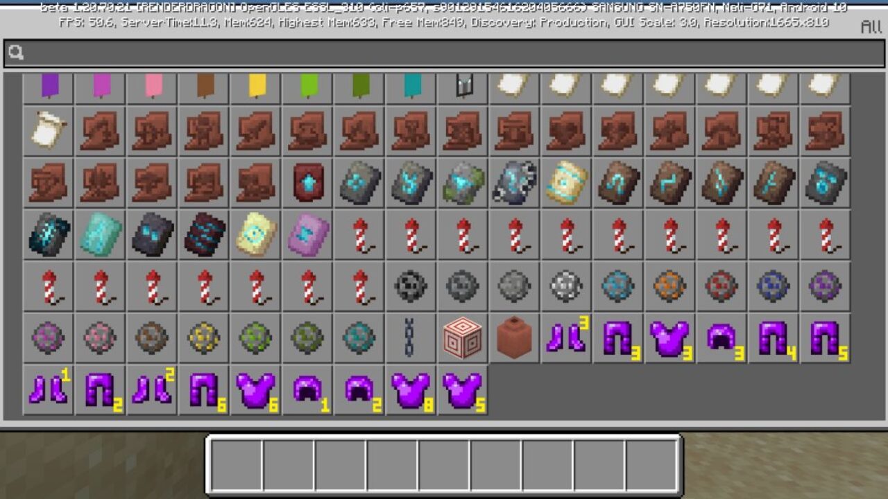 Inventory from Pungo Invisible Armor Mod for Minecraft PE